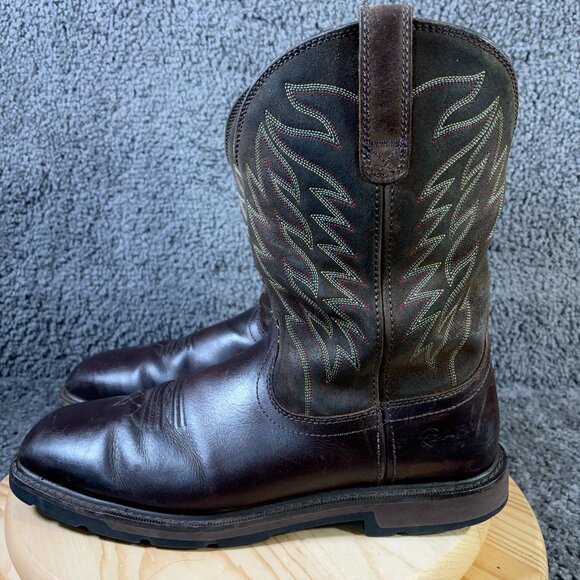 Ariat Groundbreaker Work Boots Mens Size 13 Extra Wide Brown Leather Western - Picture 1 of 9